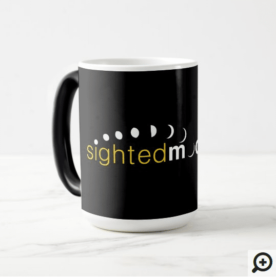 Sighted Moon Logo on a Coffee Mug